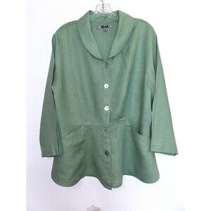 Flax Green Jacket Size Medium Peplum